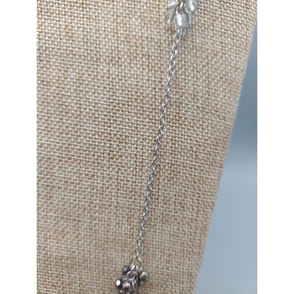 Coldwater Creek Silver Tone Long Station Chain Necklace Blue Ombre Crystal 36" - Picture 5 of 10